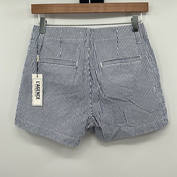 L'AGENCE Alondra Trouser Short - Blue/White - 25" - New with tags - Picture 3 of 4